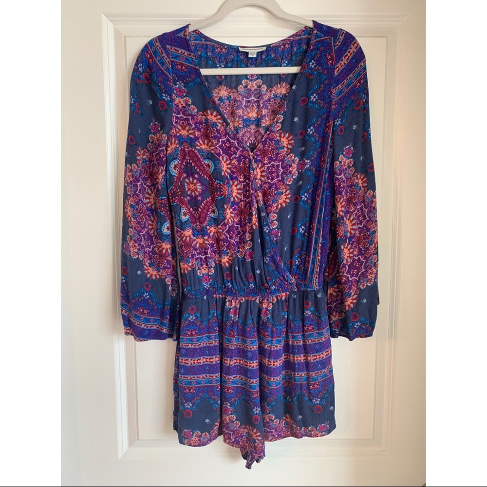 American Eagle Aztec + Floral print romper- Size S
